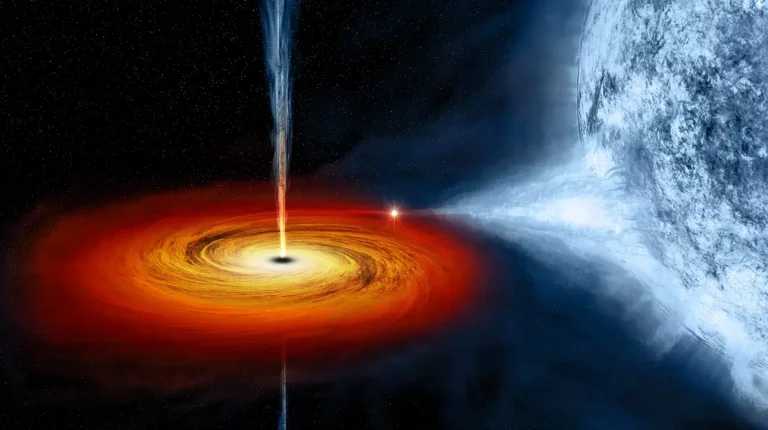 Black hole eating a star